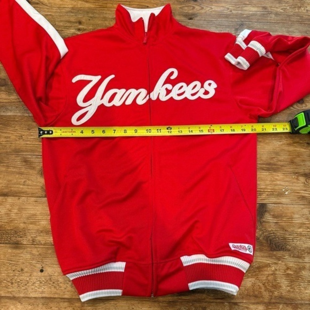 Stitches MLB NY Yankees Full Zip Track Jacket Red Unisex Women's L Men's S EUC - Picture 13 of 14